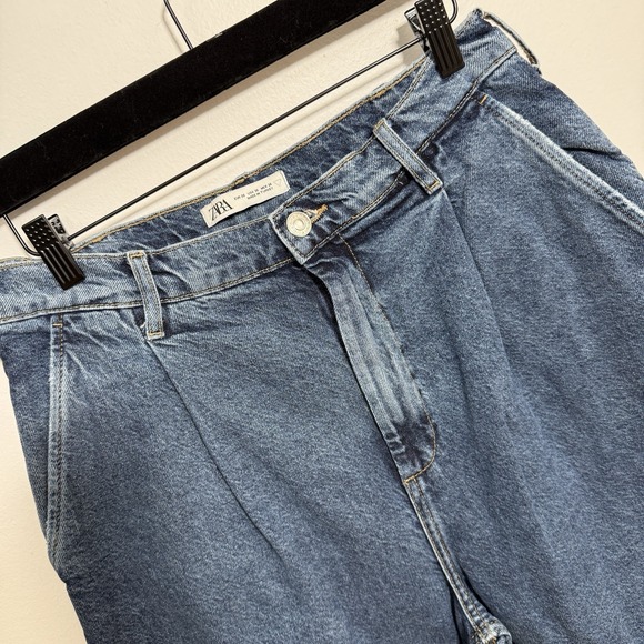 Zara Denim - Zara Baggy Fit Blue Jeans Straight Leg Mid Waist Size 30x30